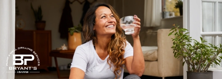 Woman drinking clean water
